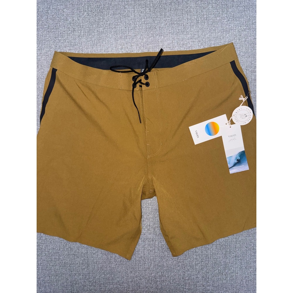 NWT Vuori 36 Knox Boardshort Bronze Taylor Knox Performance Stretch Swim Shorts
